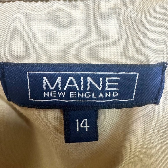 DEBENHAMS MAINE NEW ENGLAND Tan Corduroy Belted Trench Jacket Pockets Women's 14 - Picture 7 of 9